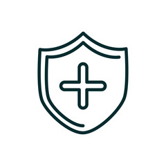 shield cross medical icon line