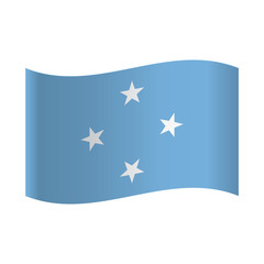 Flag of Federated States of Micronesia: four white stars on light blue background.