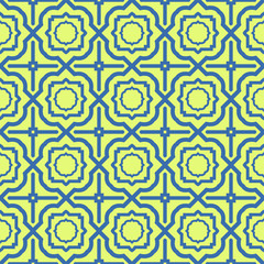 Fototapeta premium Seamless Pattern With Abstract Geometric Style. Repeating Sample Figure And Line. Vector illustration. Blue, light green color