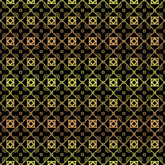 Luxury seamless Lace Geometric Ornament. Vector illustration. Black, gold color