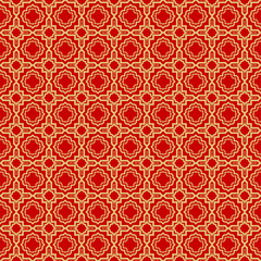 Modern Stylish Geometry Seamless Pattern Art Deco Background. Luxury Texture For Wallpaper, Invitation. Vector Illustration. Red gold color