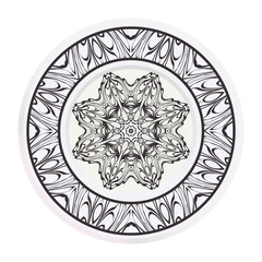 Decorative round plate with mandala from floral elements. Vector illustration. Home decor, interior design. matching decorative plates for interior design
