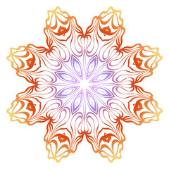 Floral mandala ornament. Vector illustration. Holiday decoration