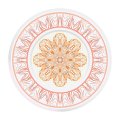Creative round ornament with mandala. Vector illustration. For kitchen decoration