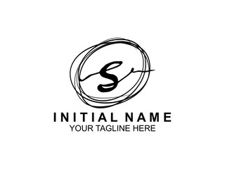 handwriting logo of initial signature. elegant logo design template. Letter Type S. vector illustration