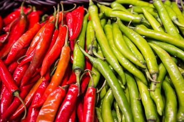 red and green chilli