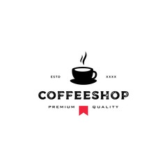 Coffee shop logo design vector illustration