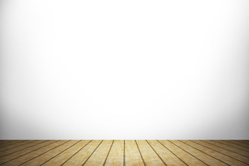 Wood table top isolated on white background. Used for product placement or montage.