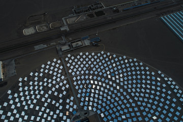 Aerial view of solar thermal power plant