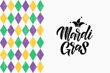 Mardi Gras lettering - obrazy, fototapety, plakaty
