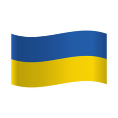 Flag of Ukraine vector illustration, Waving flag of Ukraine. Accurate dimensions, proportions and colors. Vector Illustration.