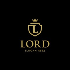 Letter L shield logo design vector illustration