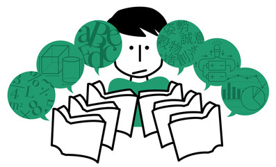 勉強に追われる男の子