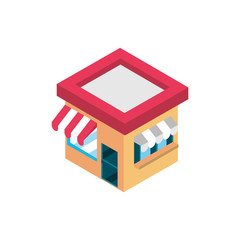 marketplace building online shopping isometric icon