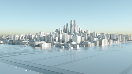 Fototapeta na wymiar Abstract Modern High Quality City Panorama
