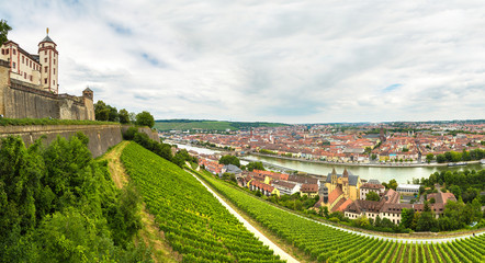 Naklejka premium Panoramic aerial view of Wurzburg