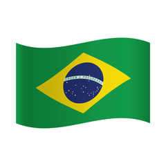 Flag of Brazil. Vector Illustration. Flat Design.