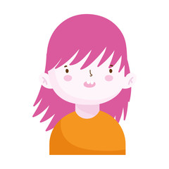 cute little girl portrait cartoon, children