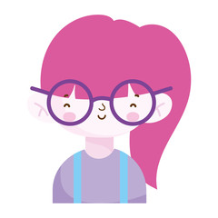 cute little girl portrait cartoon, children