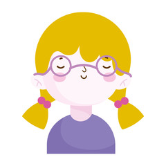 cute little girl portrait cartoon, children