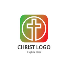 Obraz premium Christ logo template design vector, creative simple
