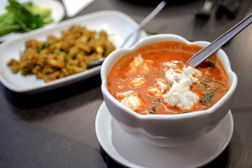 Thai coconut milk crab red curry