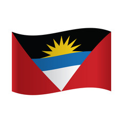 A flag of Antigua and Barbuda, Antigua and Barbuda flag on the white background. Vector illustration.