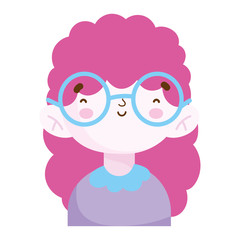 cute little girl portrait cartoon, children