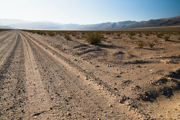 Unpaved road in desert. Death Valley National Park