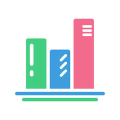 Apartment building icon, modern flat design color sign vector