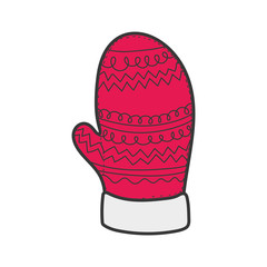 merry christmas warm knitted glove