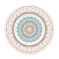 modern plate for interior design, circle medalion, colorful kitchen, vector illustration