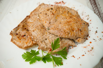 veal chop, spiced, with herbs - 302363155