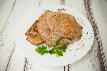 veal chop, spiced, with herbs - 302363170