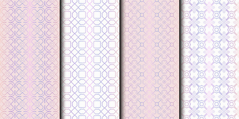 Set of 4 seamless geometric pattern. vector illustration