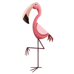 Flamingo cartoon isolate on white background