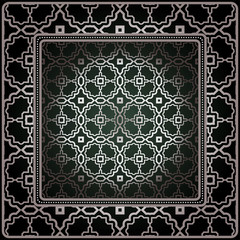 Obraz premium Background, Geometric Pattern With Ornate Lace Frame. Illustration. For Tablecloth, Scarf Print, Fabric, Covers, Scrapbooking, Bandana, Pareo, Shawl.