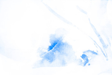 white winter and blue hand painted brush grunge background texture