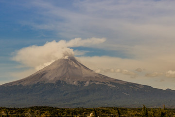 Active Popocatepetl volcano in Mexico,fumarole
