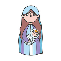 mary with baby in arms manger nativity, merry christmas