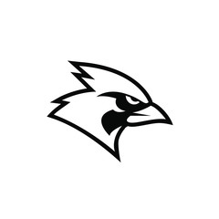 cardinal bird black logo icon design vector