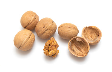 Walnut, isolated on a white background.