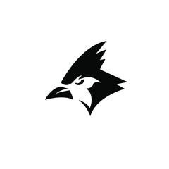 cardinal bird black logo icon design vector
