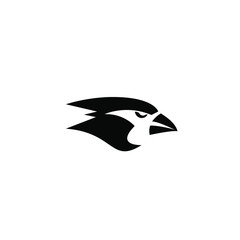 cardinal bird black logo icon design vector