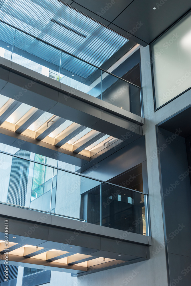 Aufkleber interior of modern architecture. building abstract background