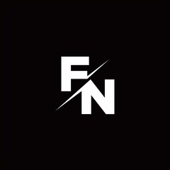 FN Logo Letter Monogram Slash with Modern logo designs template