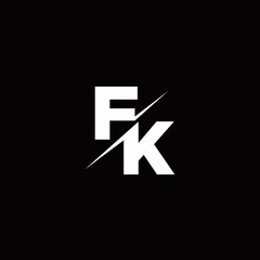 FK Logo Letter Monogram Slash with Modern logo designs template