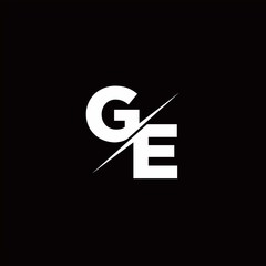 GE Logo Letter Monogram Slash with Modern logo designs template