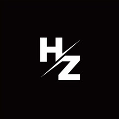 HZ Logo Letter Monogram Slash with Modern logo designs template