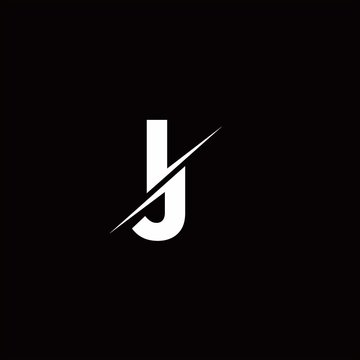 IJ Logo Letter Monogram Slash with Modern logo designs template